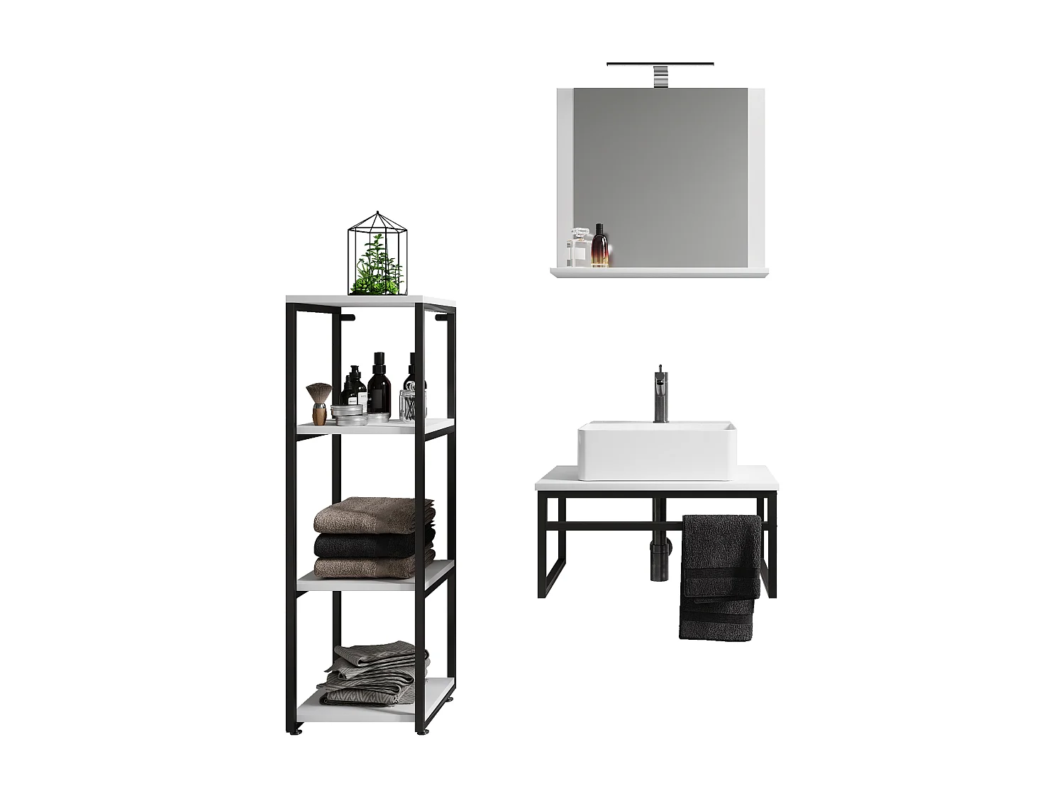 Lavabo 4 pezzi arredo bagno Bitila 60 V2