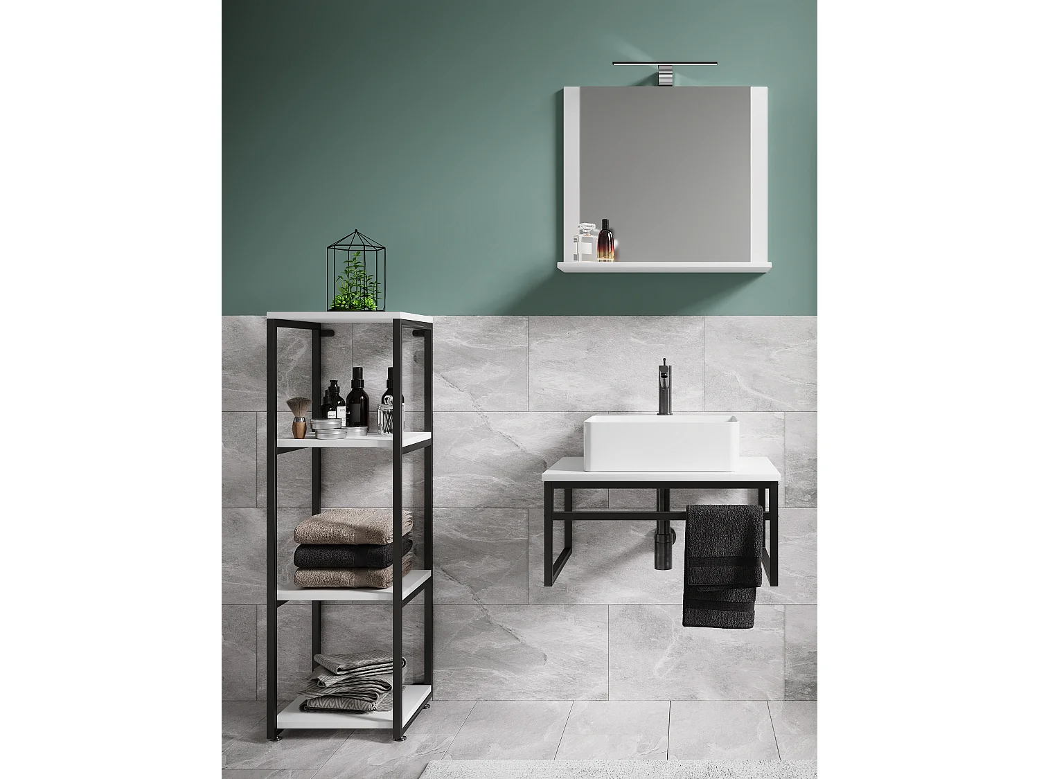 Lavabo 4 pezzi arredo bagno Bitila 60 V2