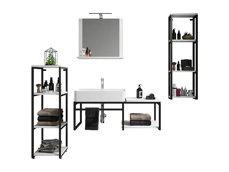 Mobili da bagno 5 pezzi Waschtich Bitila 100 V2