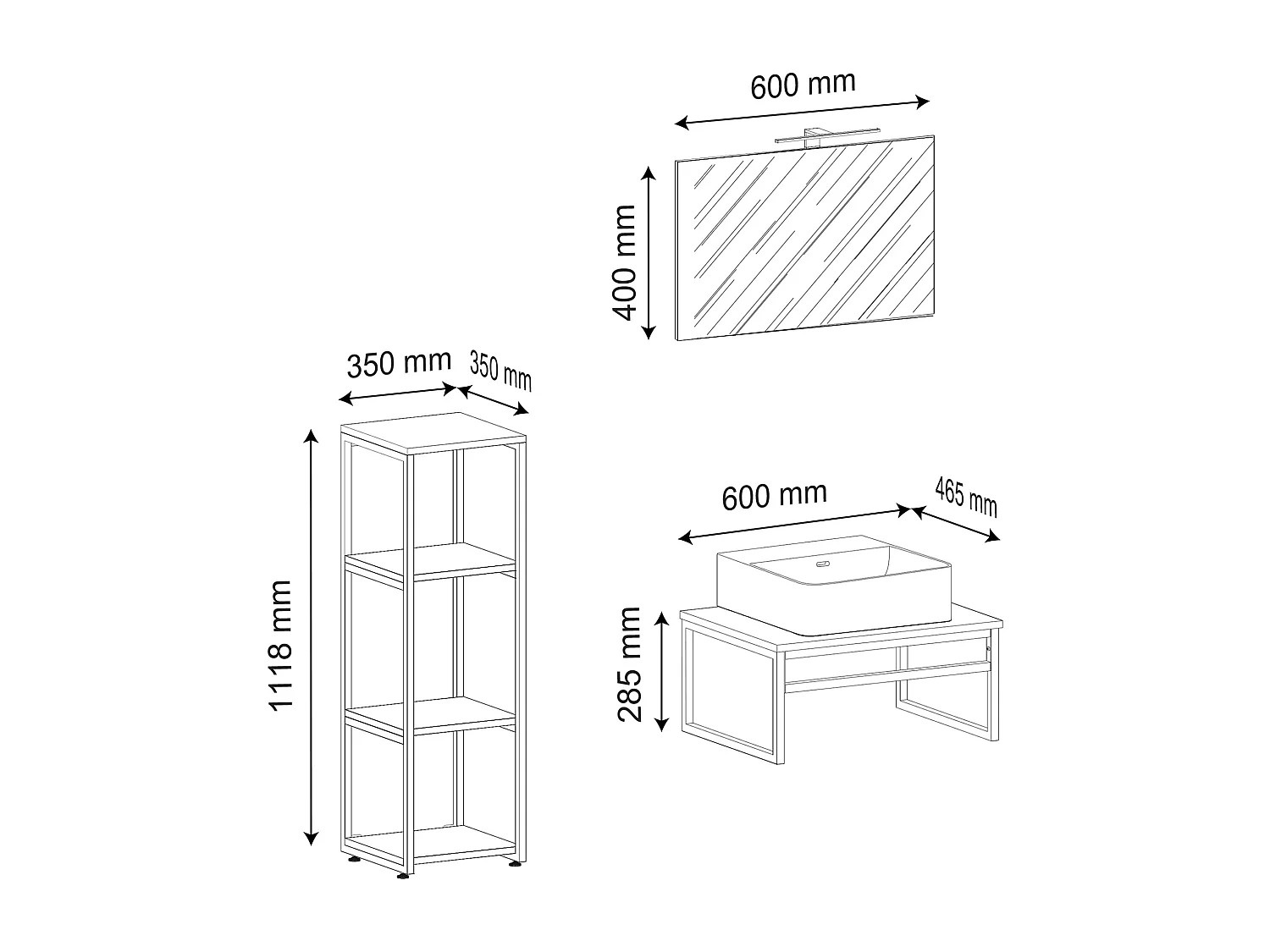 Bathroom furniture washbasin Bitila White / Honey oak 0