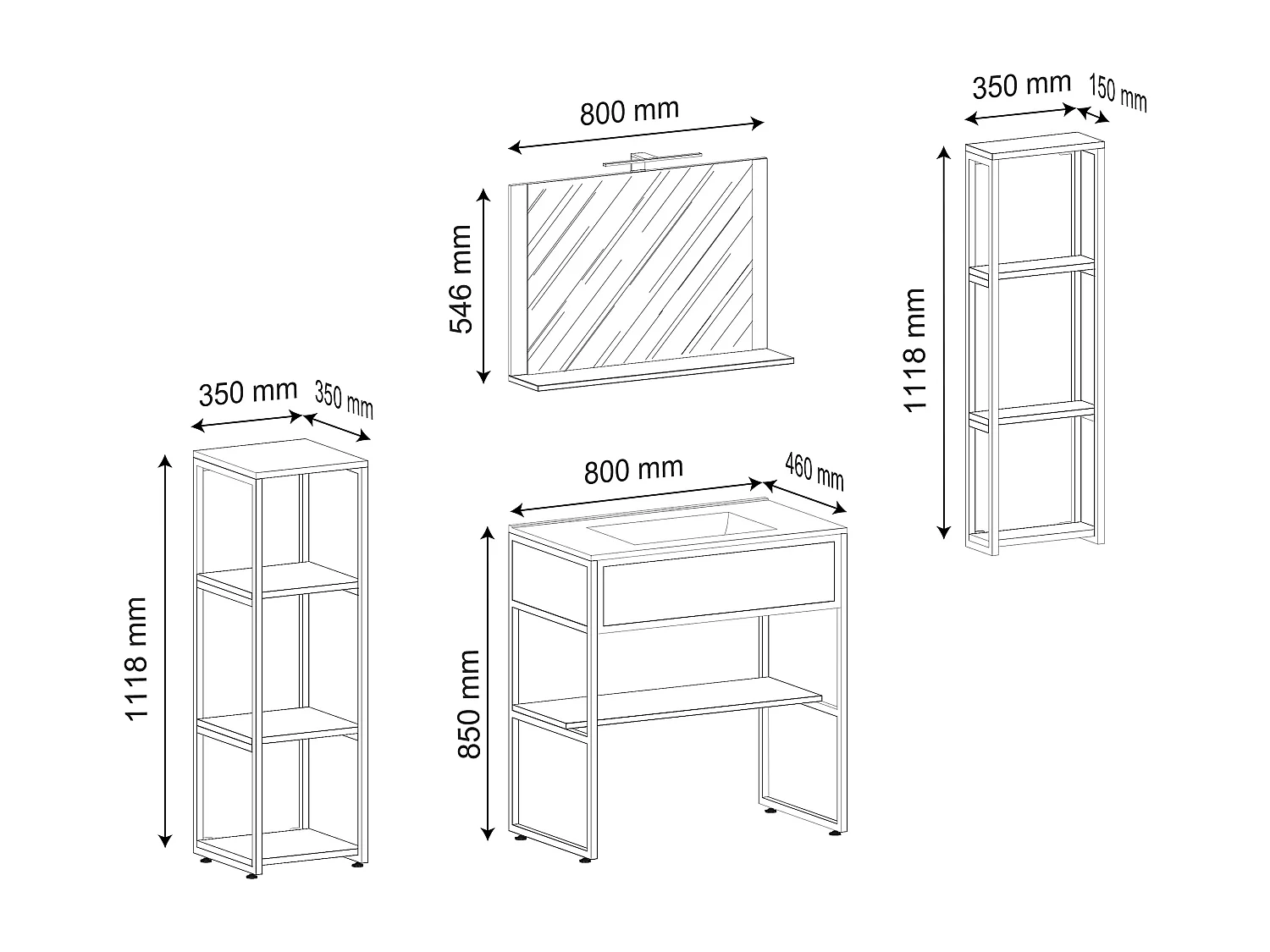 umywalka do mebli łazienkowych Bitila Biały / Dąb miodowy 0