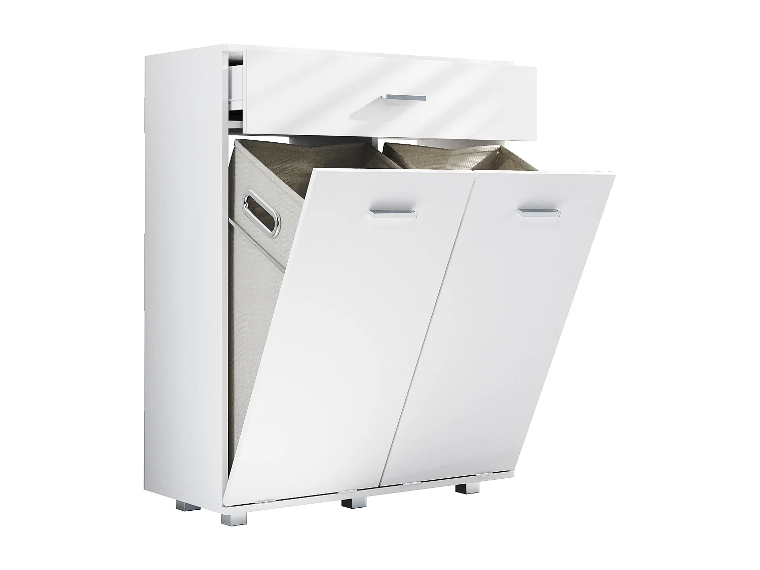 Bathroom furniture high cabinet Zalo White H. 101 x W. 79 x D. 35 cm