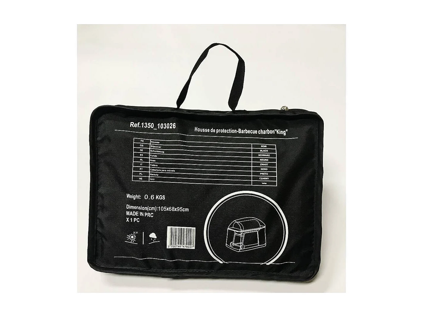 Proteccion para barbacoa de carbón "King" - Negro