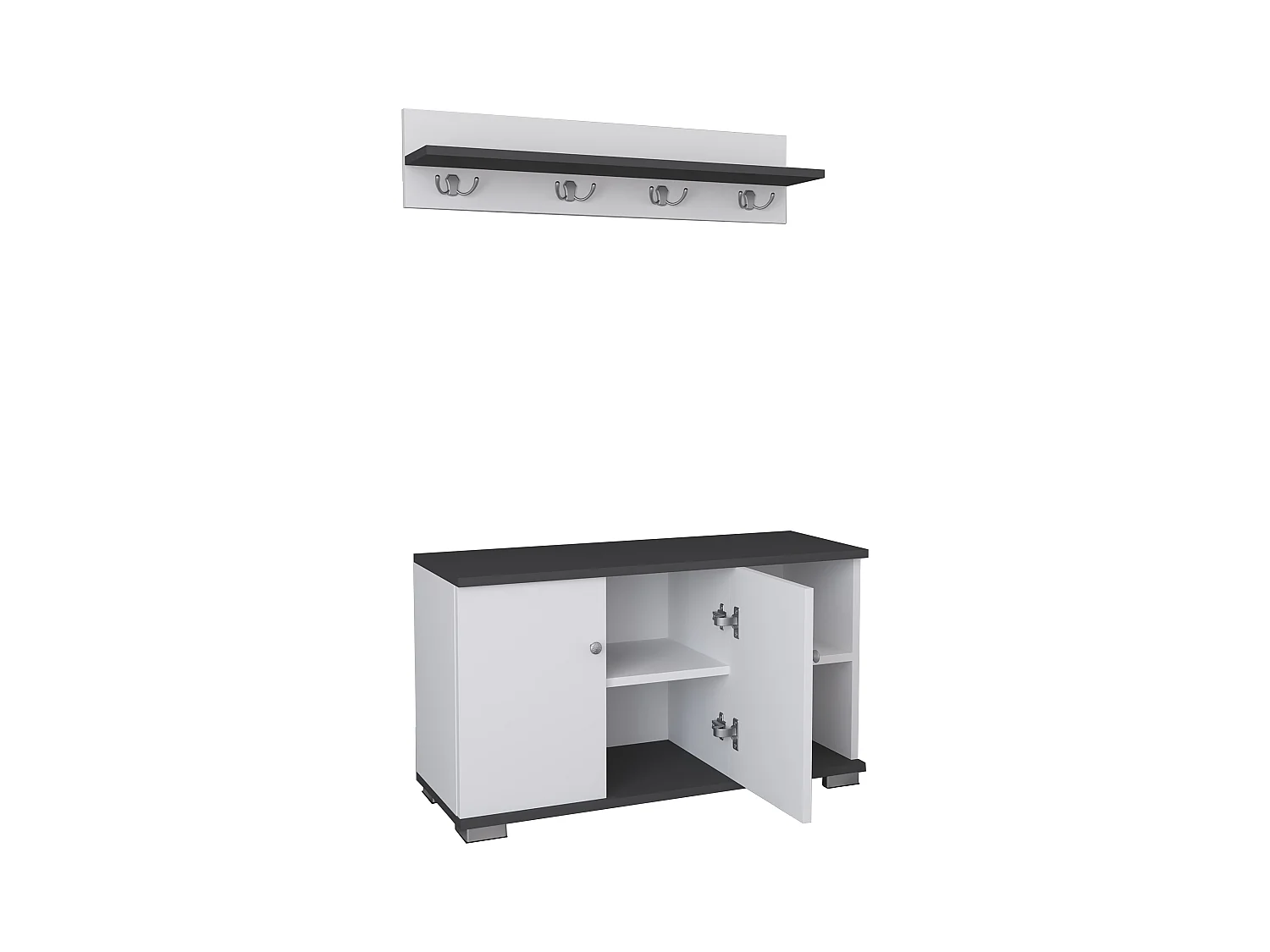 2tlg. Holz Garderobe Dielenmöbel Schuhe Gados L