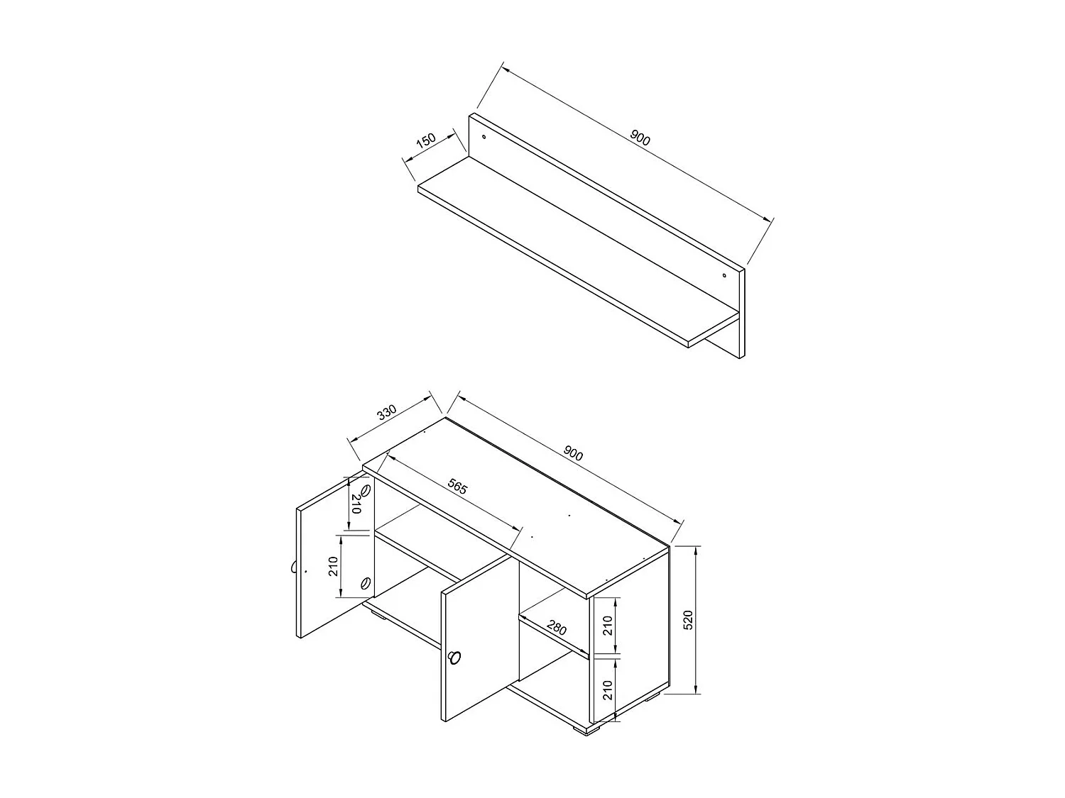 Garderobe Vloermeubilair Schoenen Gados L