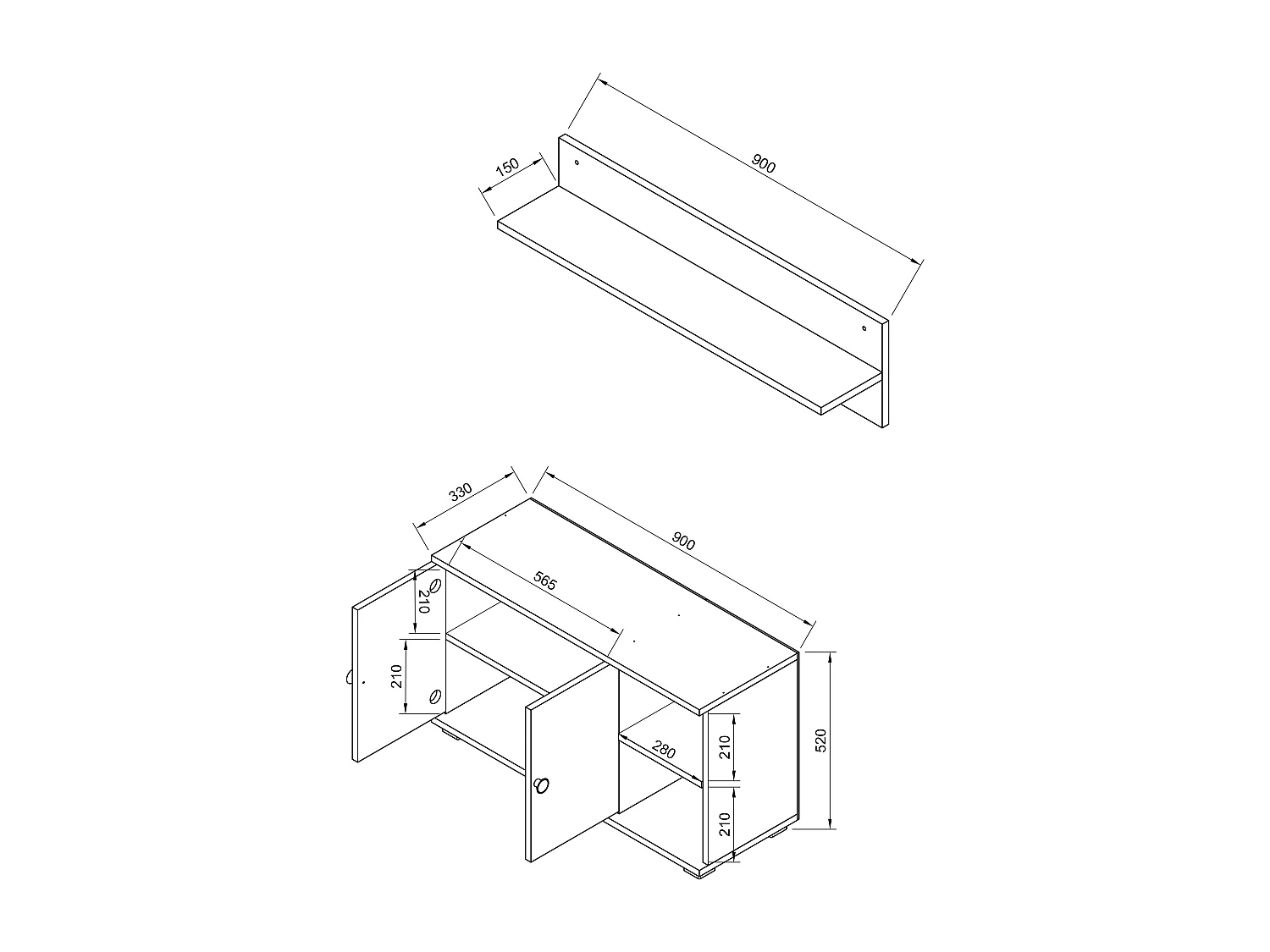 Garderobe Vloermeubilair Schoenen Gados L