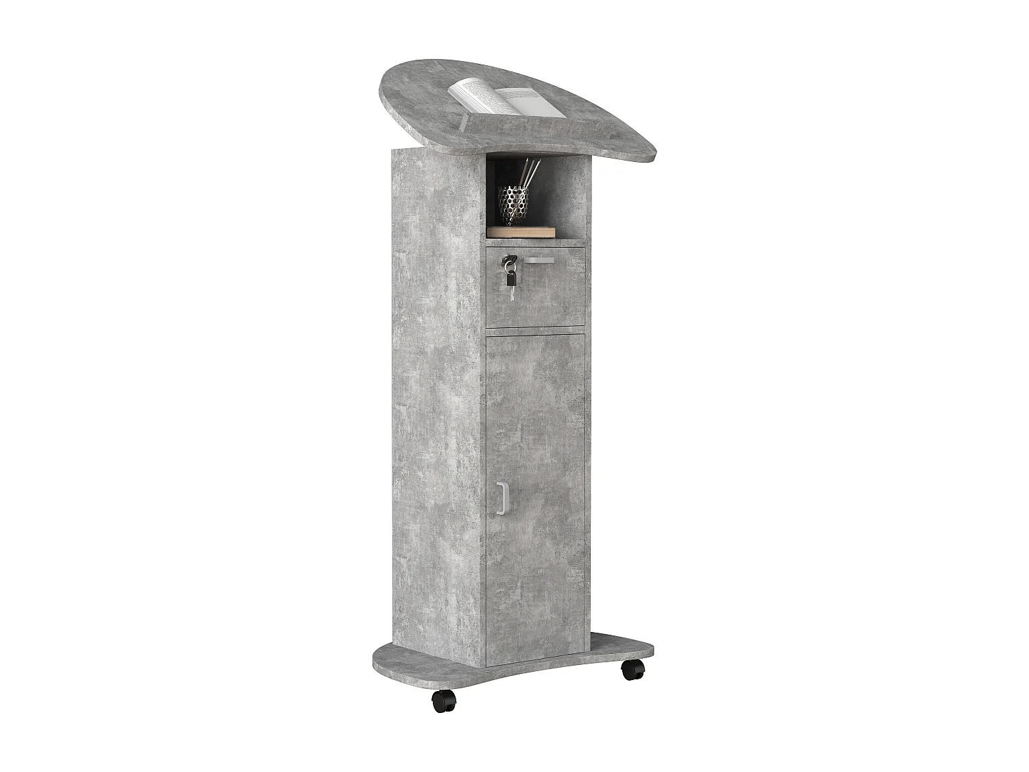 Holz Stehpult Rednerpult Stehtisch Rollen Redola T