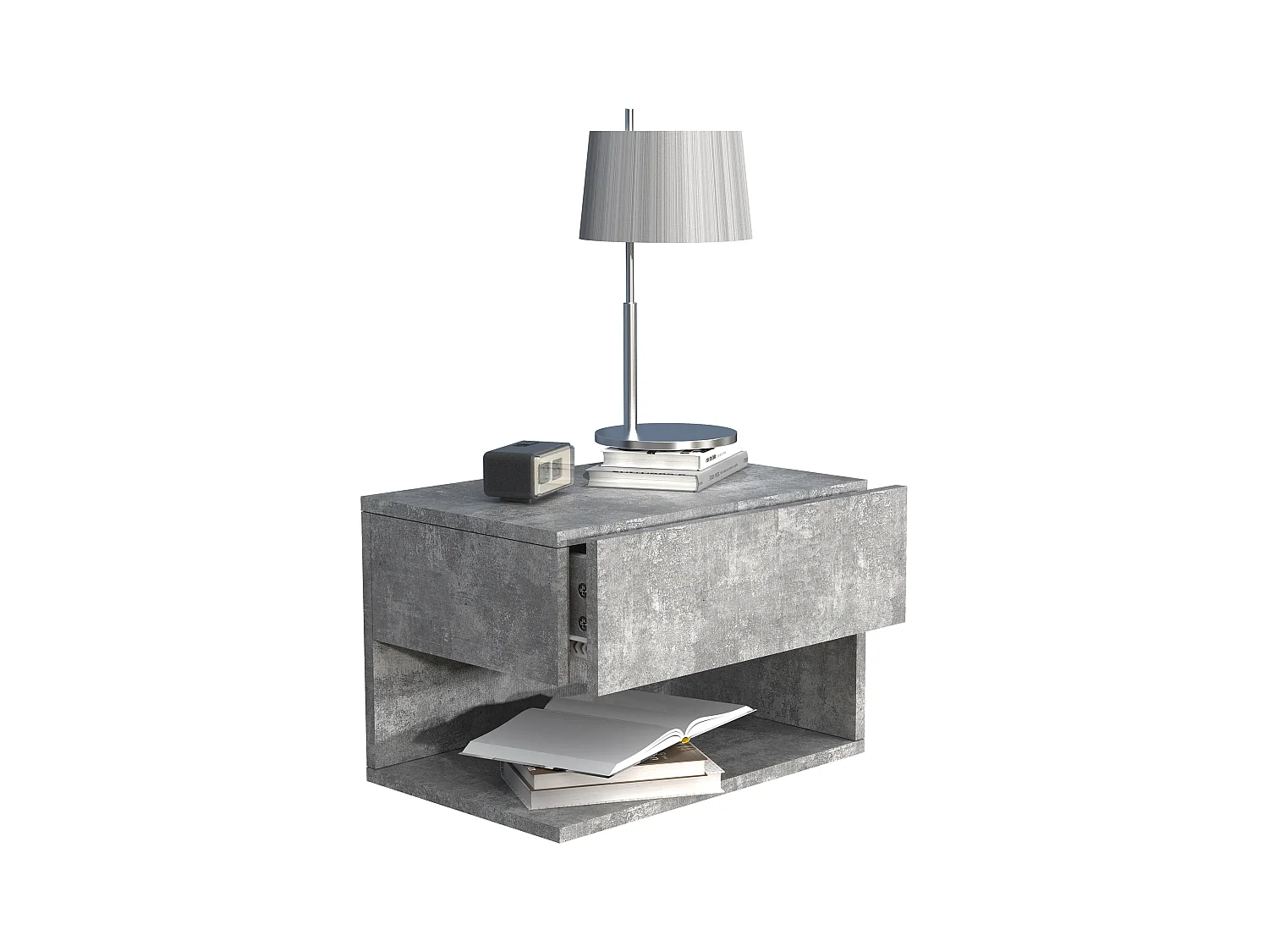 bedside table Usal Concrete Gray H. 30 x W. 45 x D. 32 cm