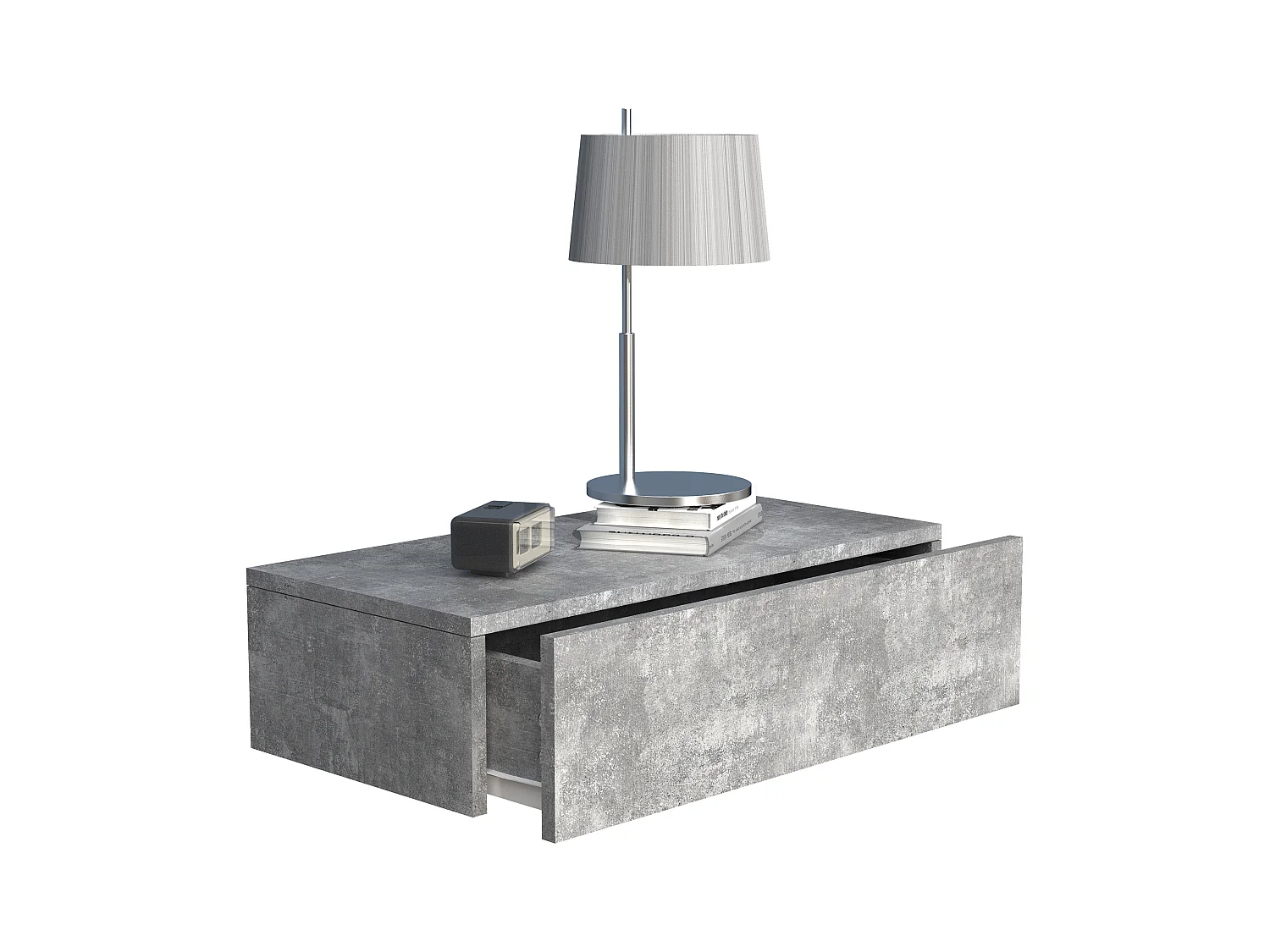 bedside table Usal Concrete Gray H. 15 x W. 60 x D. 30 cm