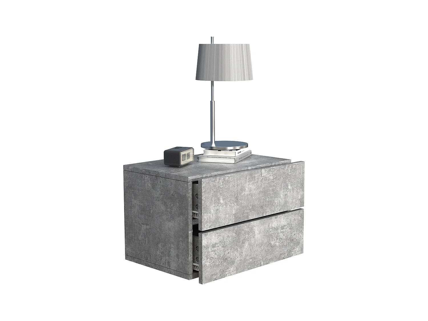 bedside table Usal Concrete Gray H. 30 x W. 45 x D. 32 cm