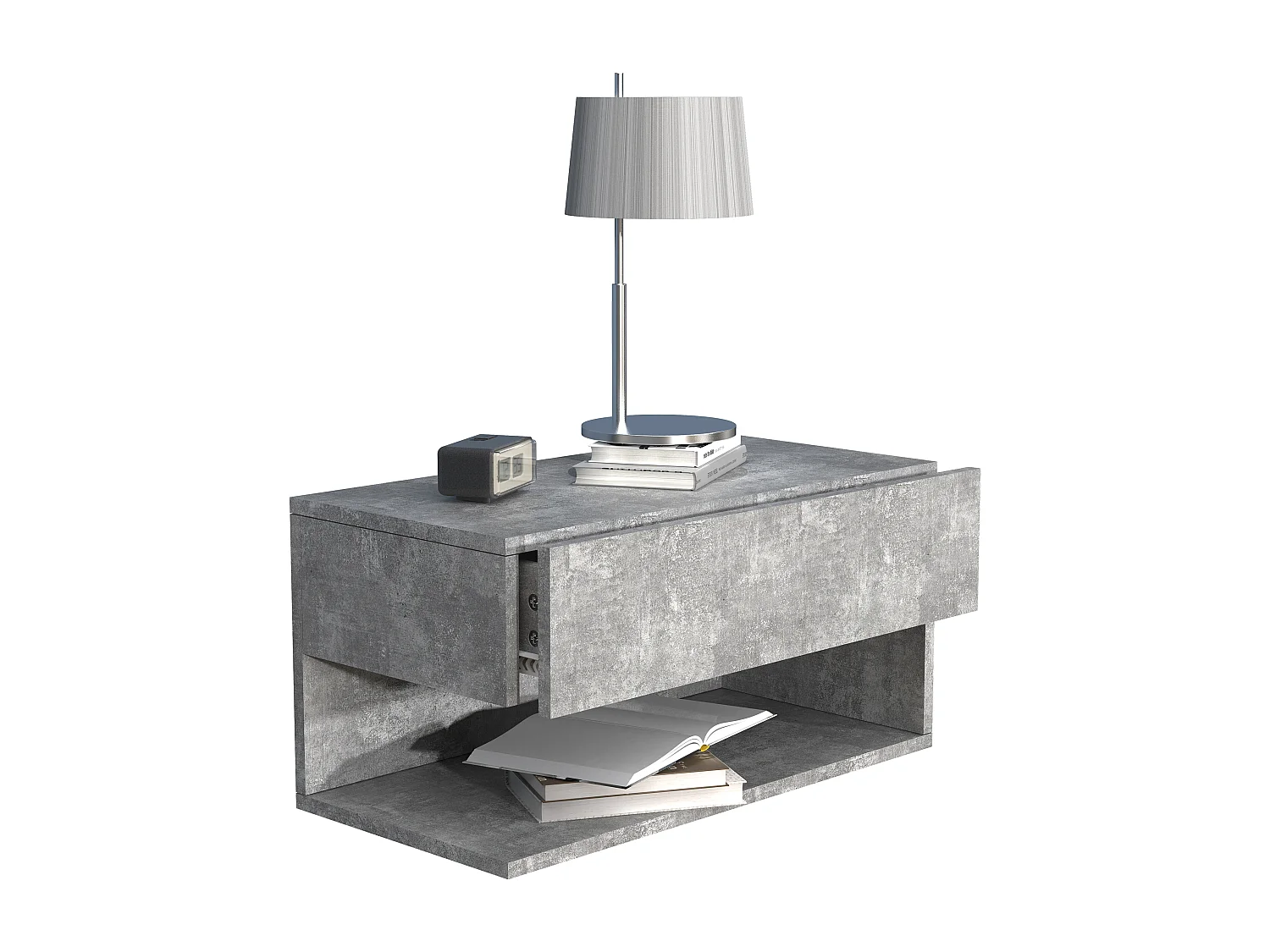 bedside table Usal Concrete Gray H. 30 x W. 60 x D. 32 cm