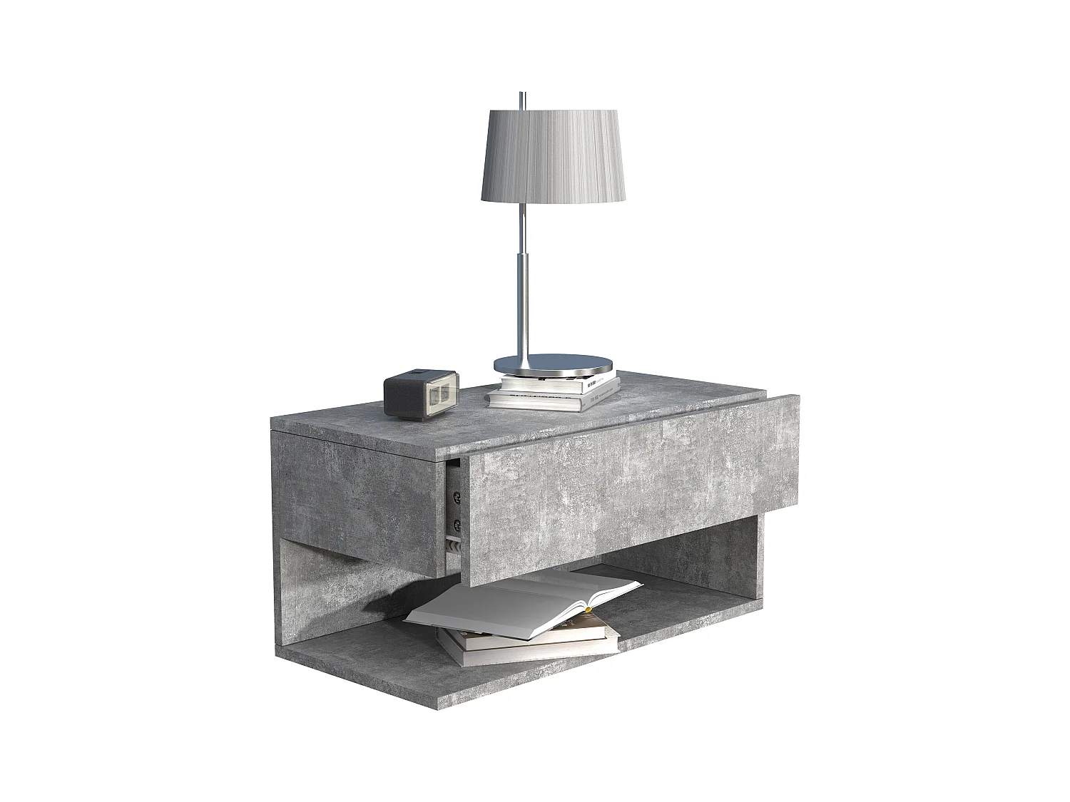 bedside table Usal Concrete Gray H. 30 x W. 60 x D. 32 cm