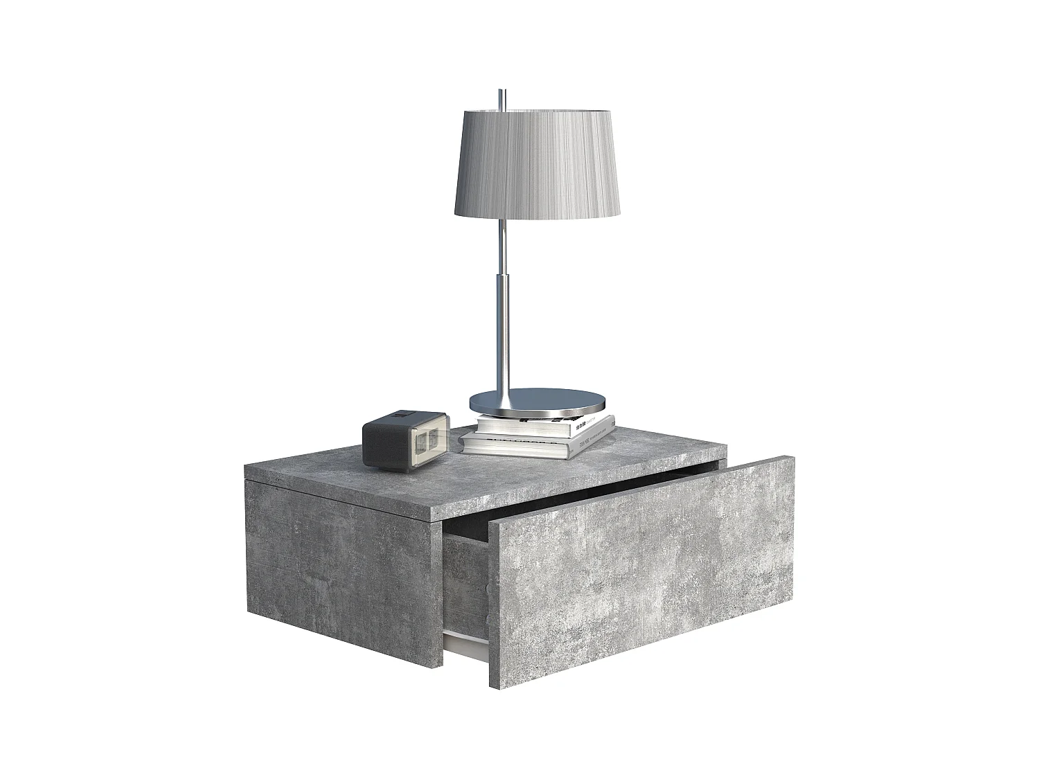 bedside table Usal Concrete Gray H. 15 x W. 45 x D. 30 cm