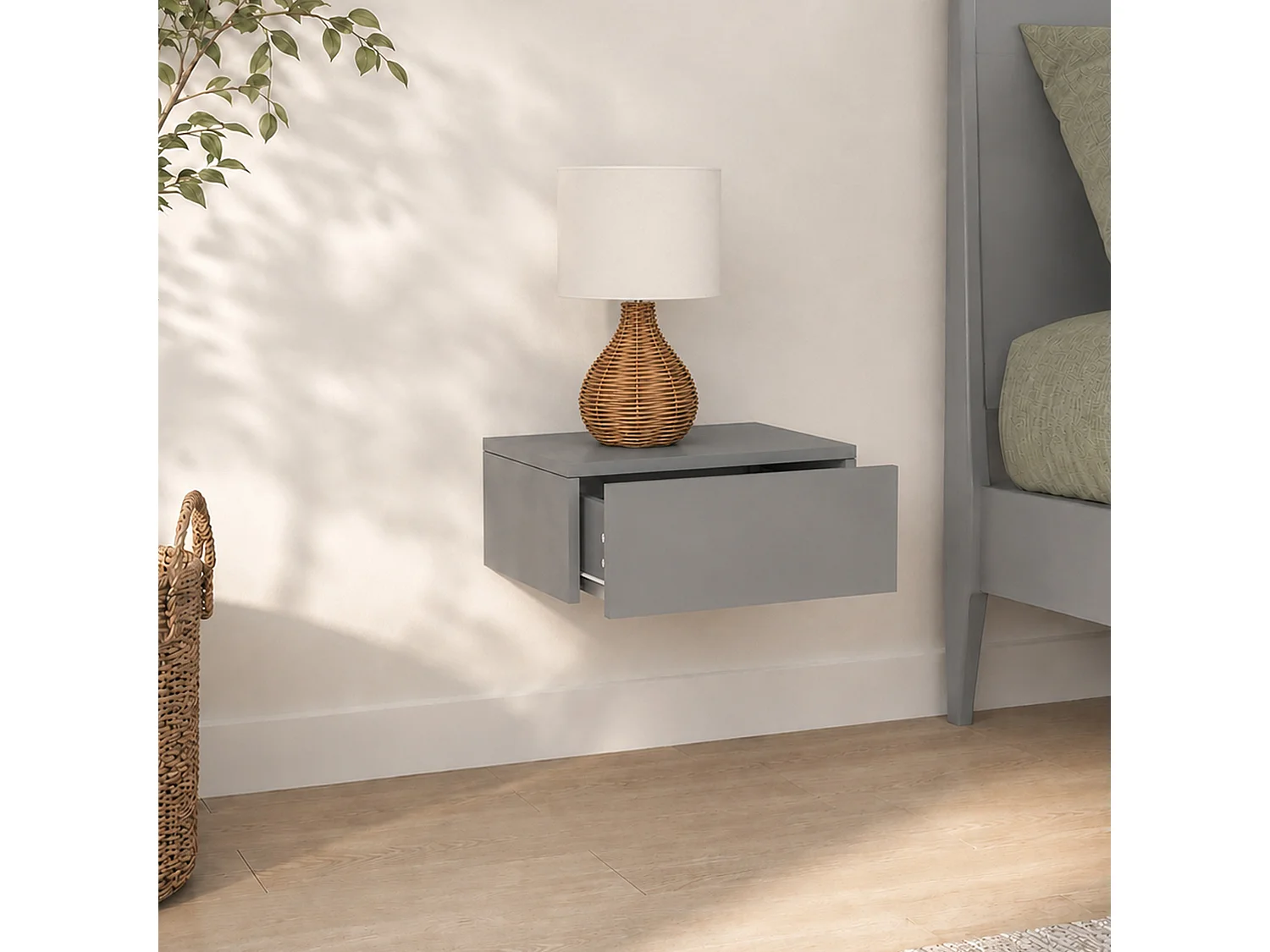 Houten muur hangende nachtkastje Usal M 45 cm
