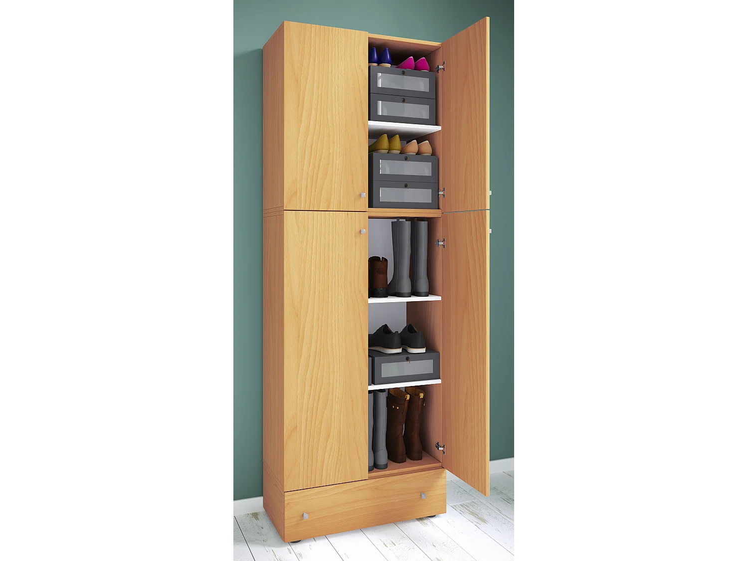 Shoe cabinet Lona Book H. 200 x W. 70 x D. 39 cm