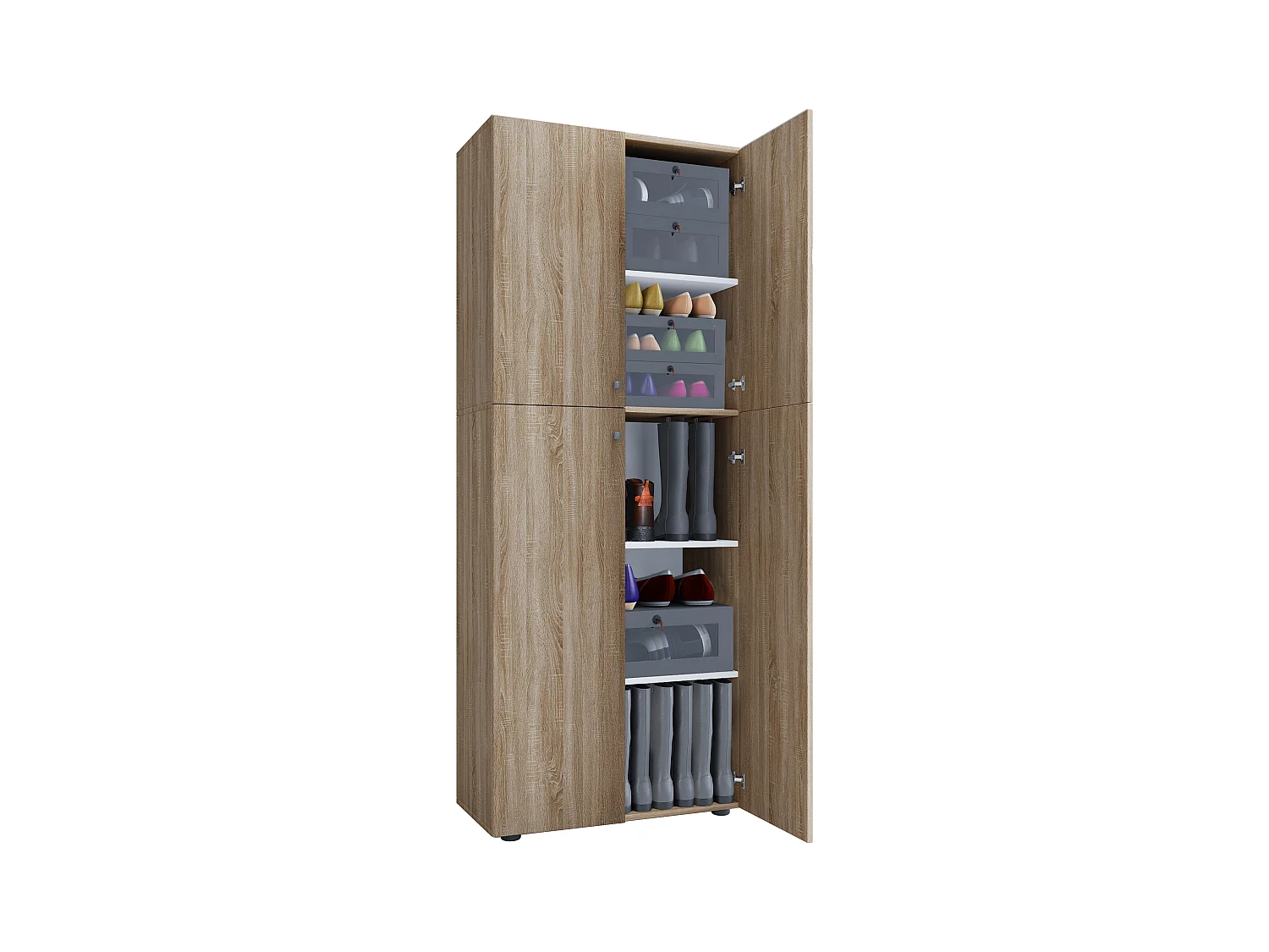 Shoe cabinet Lona Sonoma oak (Sägerau) W. 70 x H. 184 x D. 40 cm