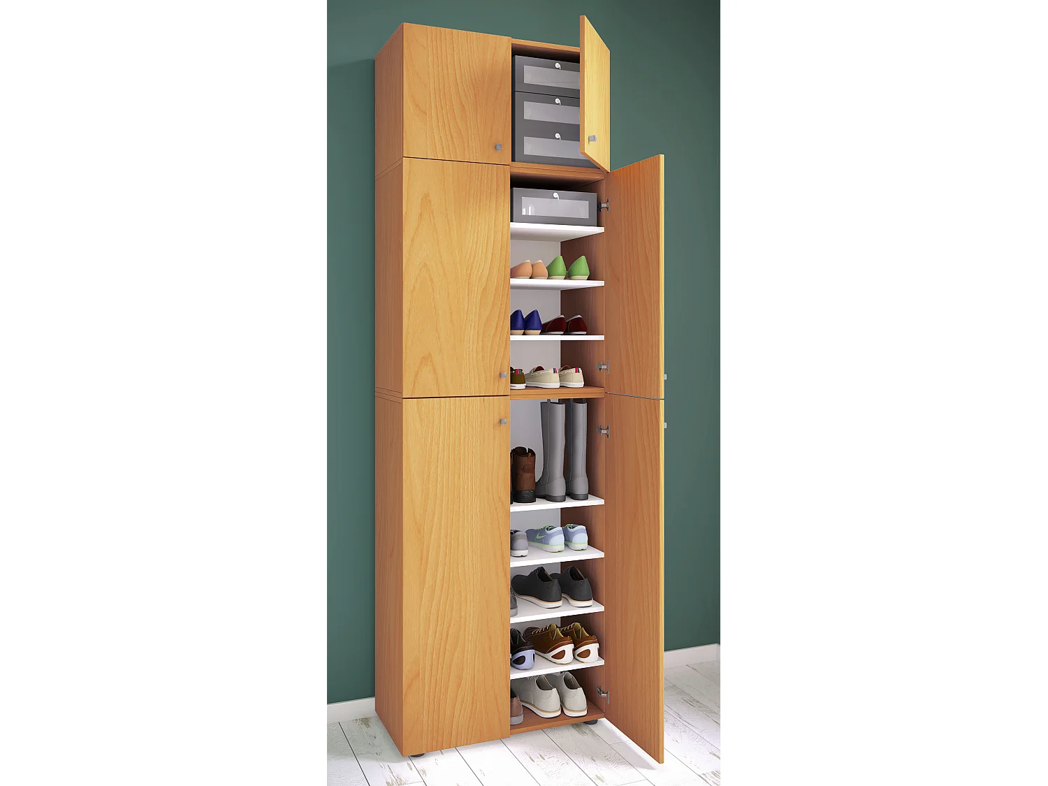 Shoe cabinet Lona Book H. 240 x W. 70 x D. 39 cm