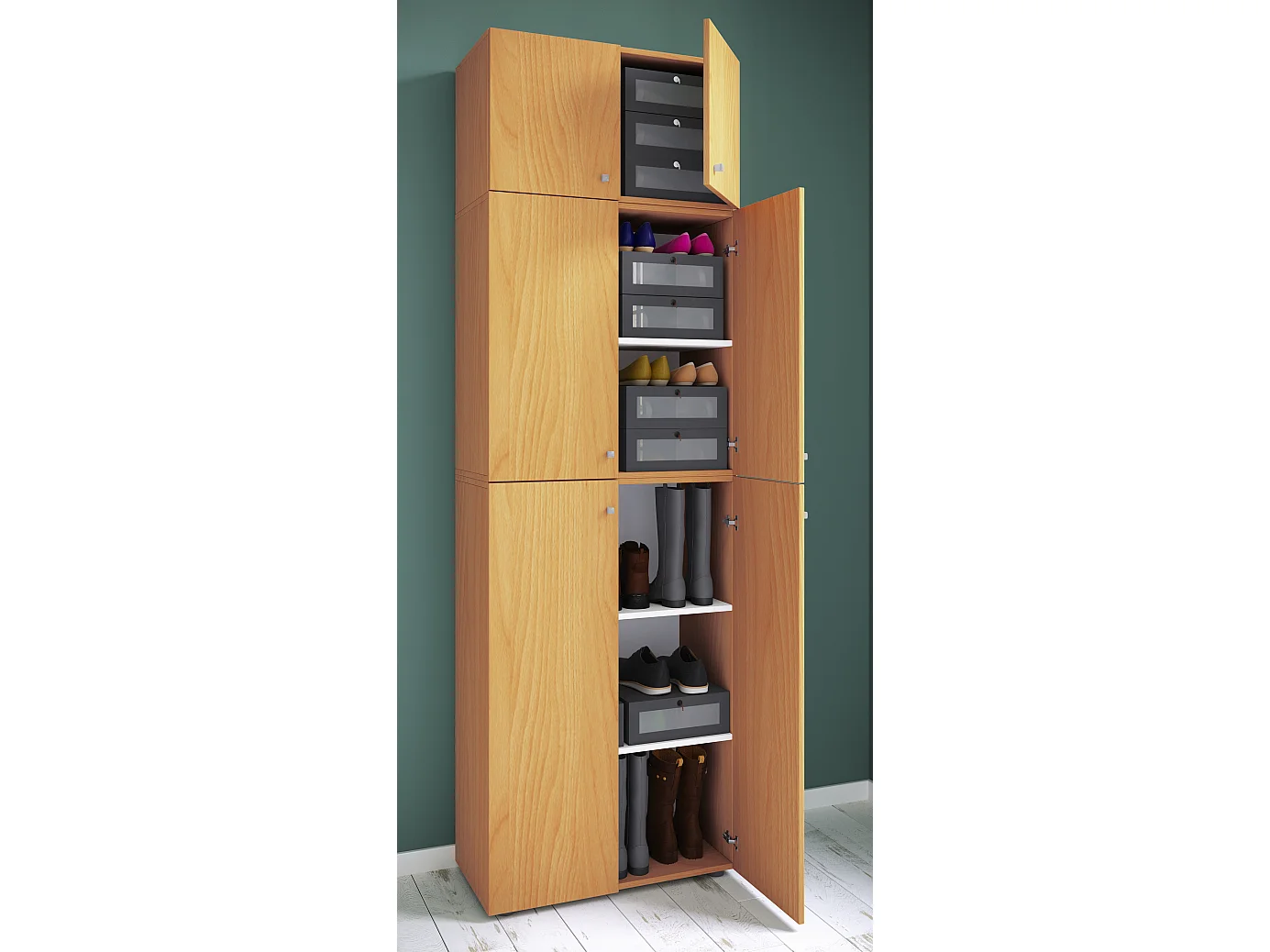 Shoe cabinet Lona Book H. 223 x W. 70 x D. 39 cm
