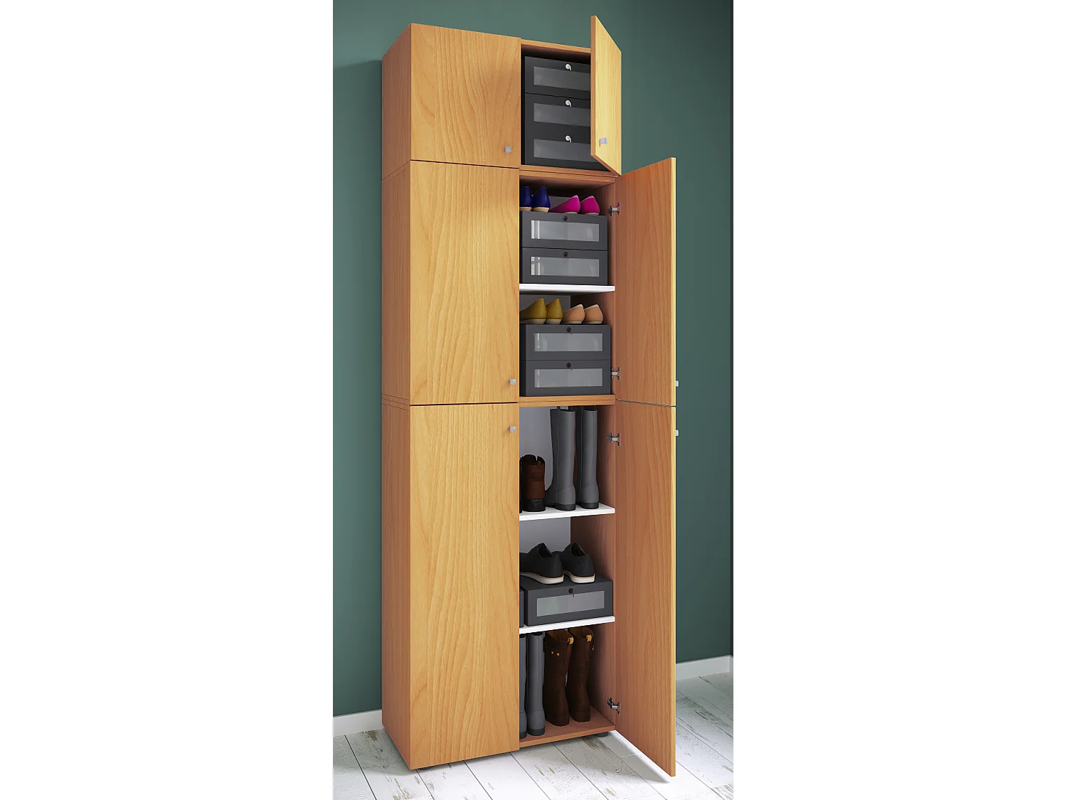 Shoe cabinet Lona Book H. 223 x W. 70 x D. 39 cm