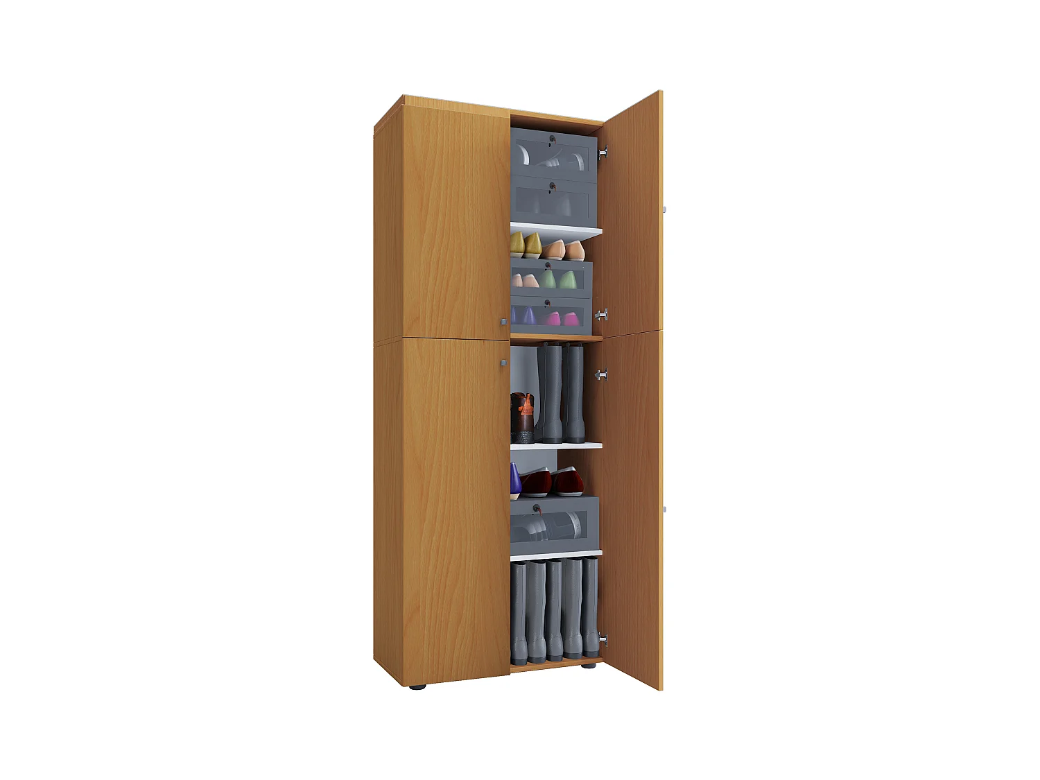XL Holz Großer Schuhschrank Schuhkommode Lona 5