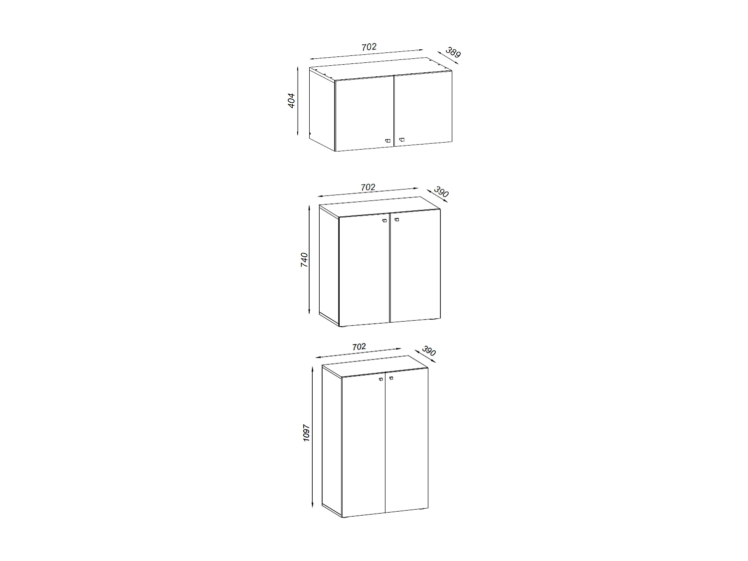 Shoe cabinet Lona White H. 223 x W. 70 x D. 39 cm