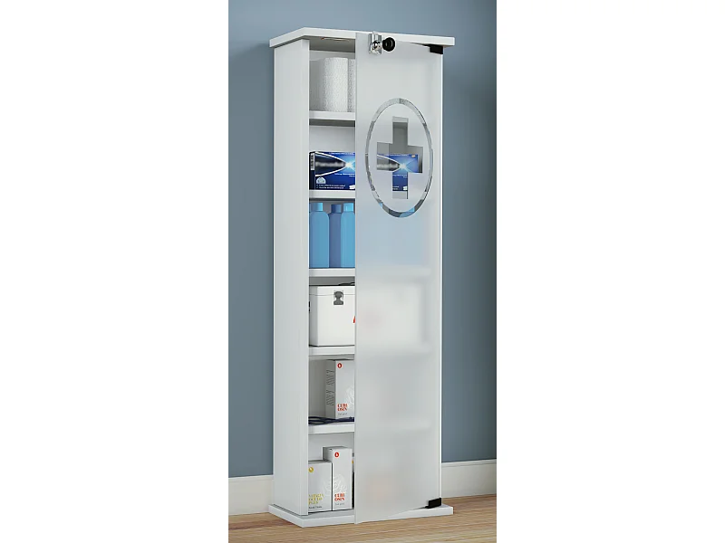 Medical cabinet Gusal White H. 92 x W. 31 x D. 18 cm