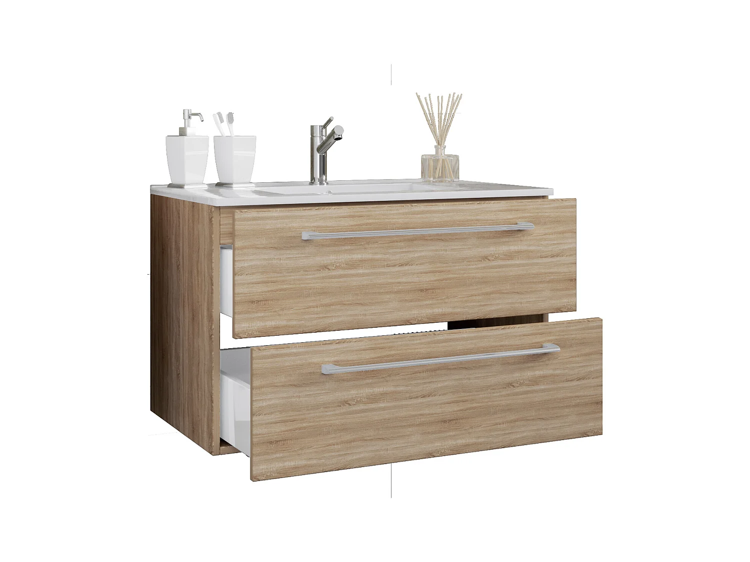 2-tlg. Waschplatz Waschtisch Badinos 2 Schublade