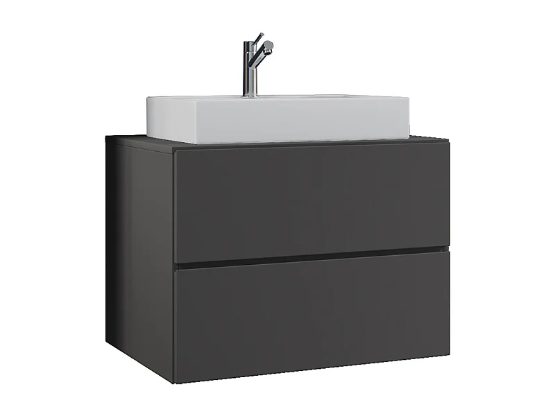 VCM 2 pcs Lavatório para lavatório | lavatório de parede inferior 60 cm | Móveis de casa de banho com gavetas | Lendas (anthracite)