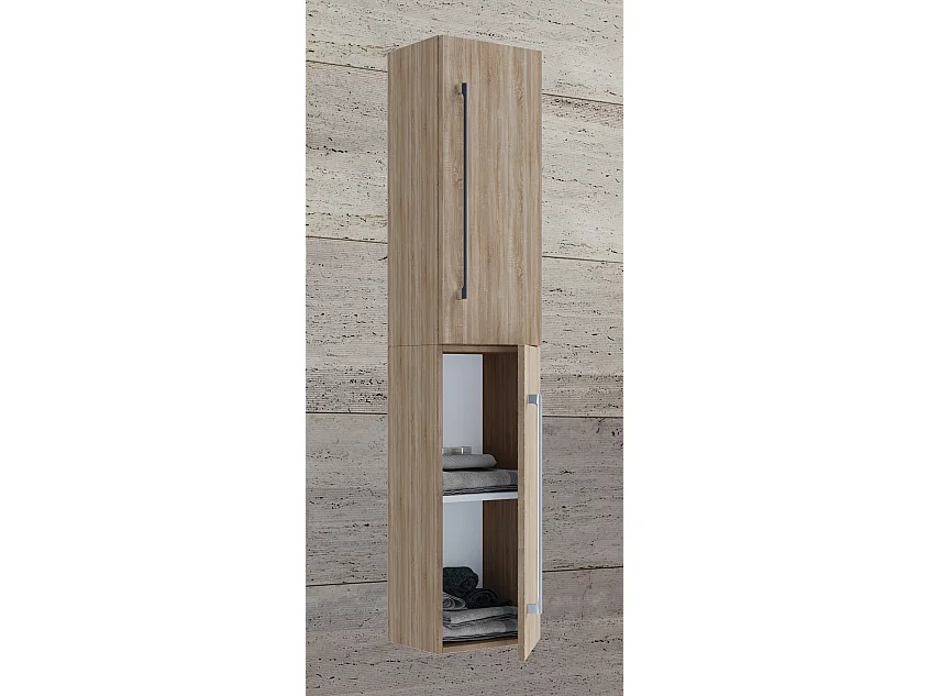 Bathroom furniture high cabinet Badinos Sonoma oak (Sägerau) H. 150 x W. 33 x D. 22 cm