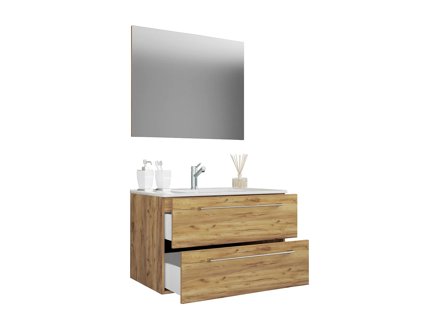 3-tlg. Waschplatz Waschtisch Badinos Schublade SP