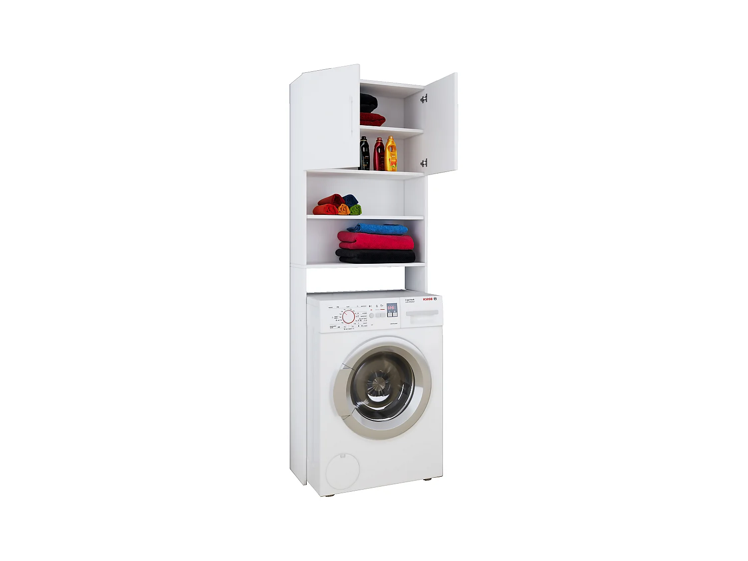 Bathroom furniture washing machine cabinet Jutas White W. 64 x H. 190 x D. 25 cm