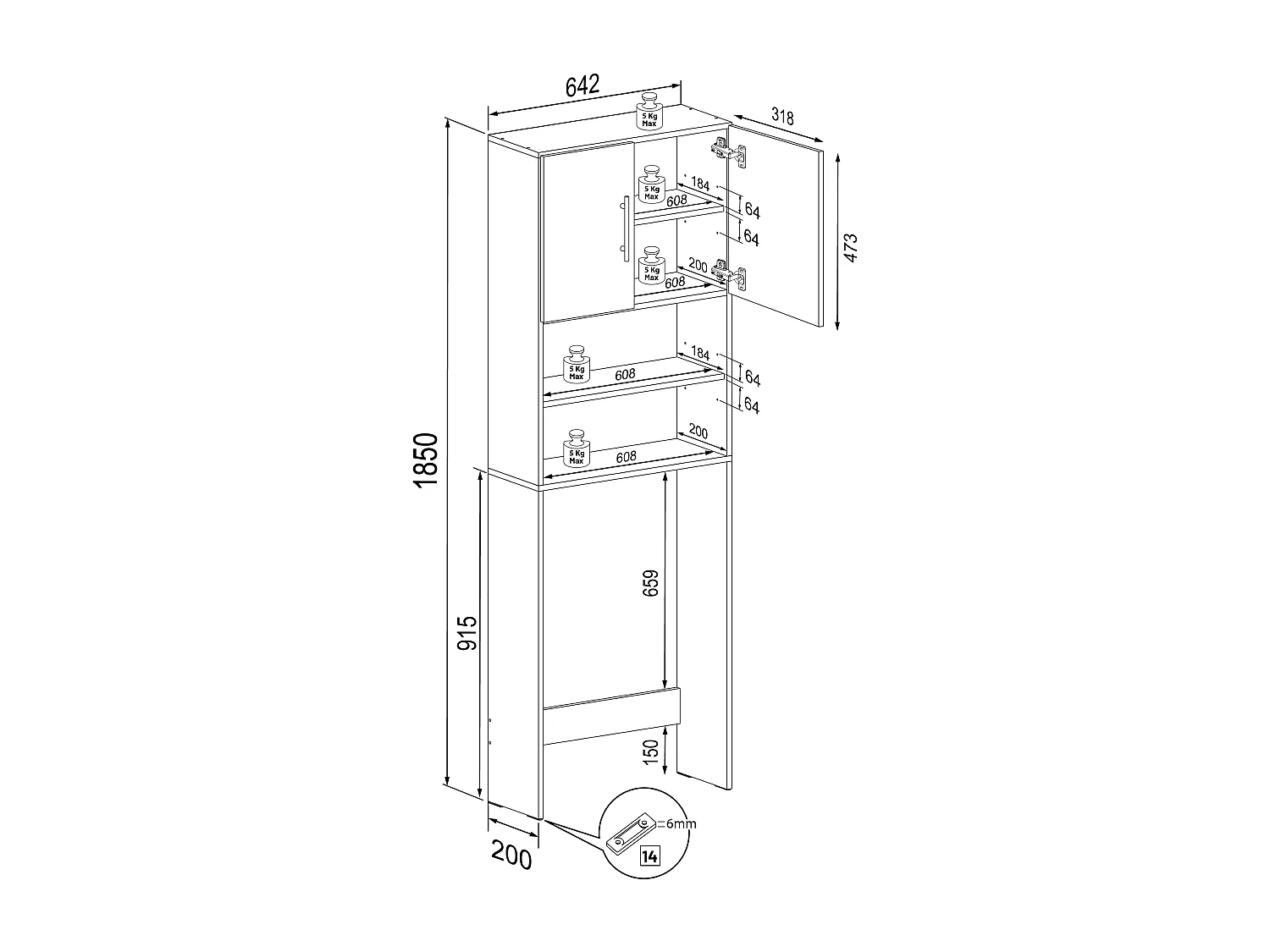 Kabinetswasmachine Jutas