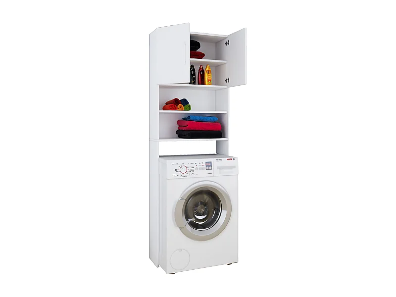 Bathroom furniture washing machine cabinet Jutas White W. 64 x H. 190 x D. 25 cm