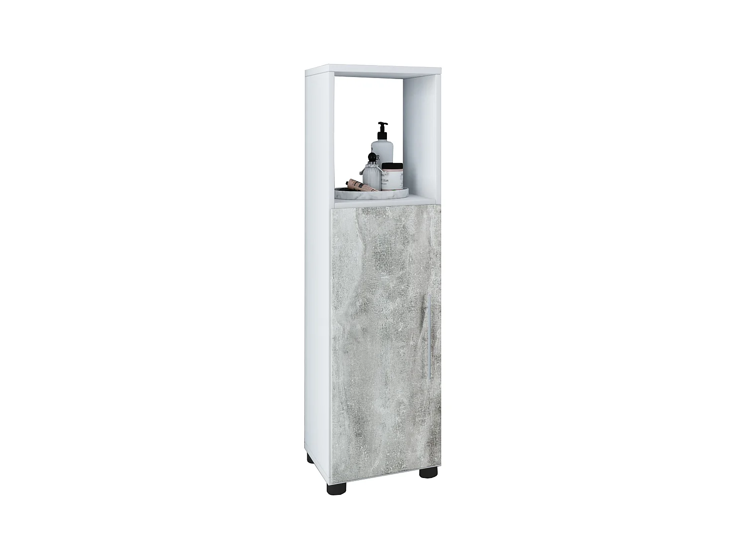 Bathroom furniture Midischrank Flandu White / concrete optics H. 93 x W. 31 x D. 30 cm