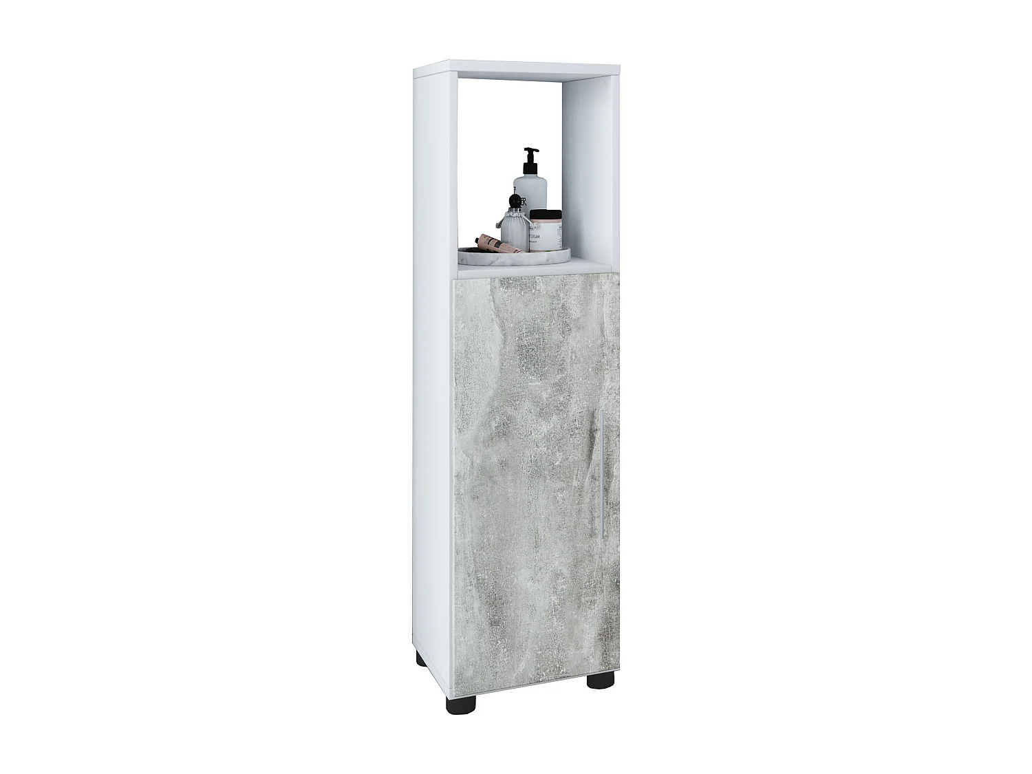 Bathroom furniture Midischrank Flandu White / concrete optics H. 93 x W. 31 x D. 30 cm