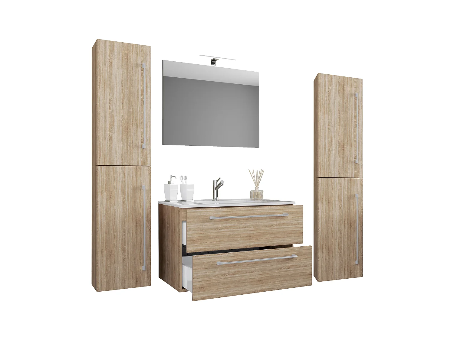 5-tlg. Waschplatz Waschtisch Badinos Schublade SP