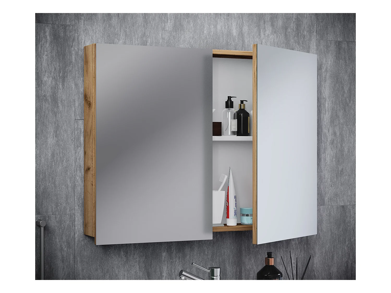 Spiegelschrank Spiegel Badezimmer Badinos 60x80 cm