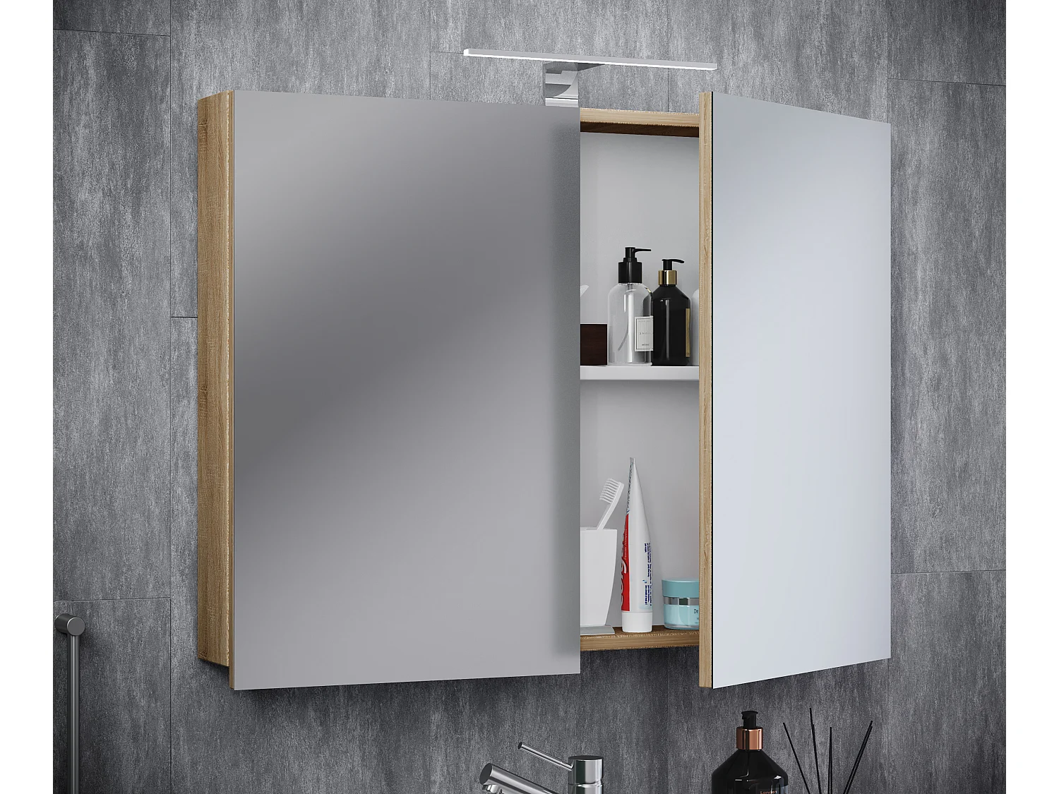 Spiegelschrank Spiegel Badezimmer Badinos 59x60 cm