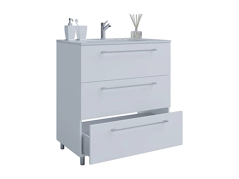 Bathroom furniture washbasin Badinos White H. 86 x W. 60 x D. 46 cm