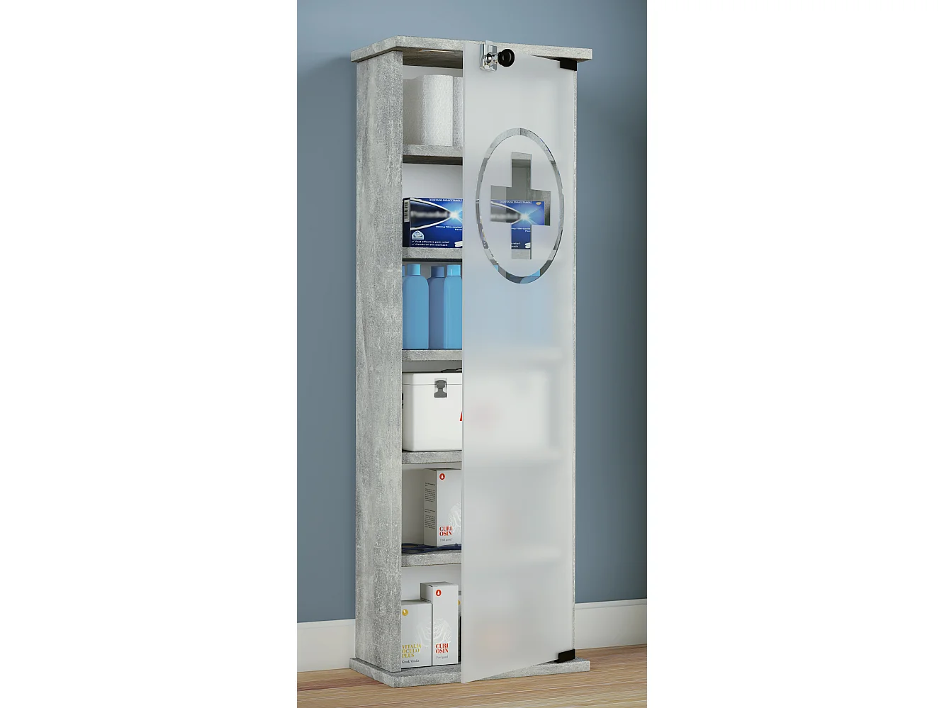 Medical cabinet Gusal Concrete Optics H. 92 x W. 31 x D. 18 cm