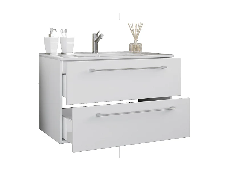 Bathroom furniture washbasin Badinos White H. 52 x W. 60 x D. 46 cm