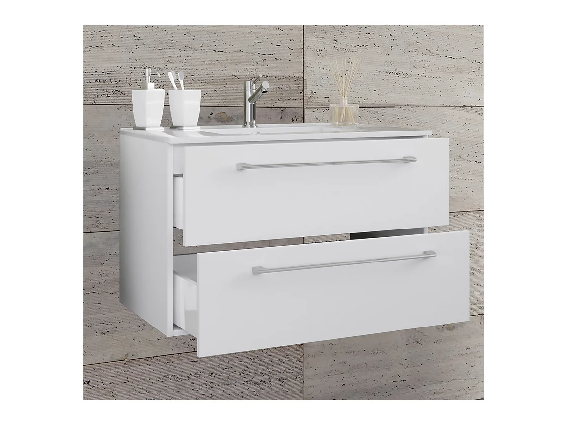 Bathroom furniture washbasin Badinos White H. 52 x W. 60 x D. 46 cm