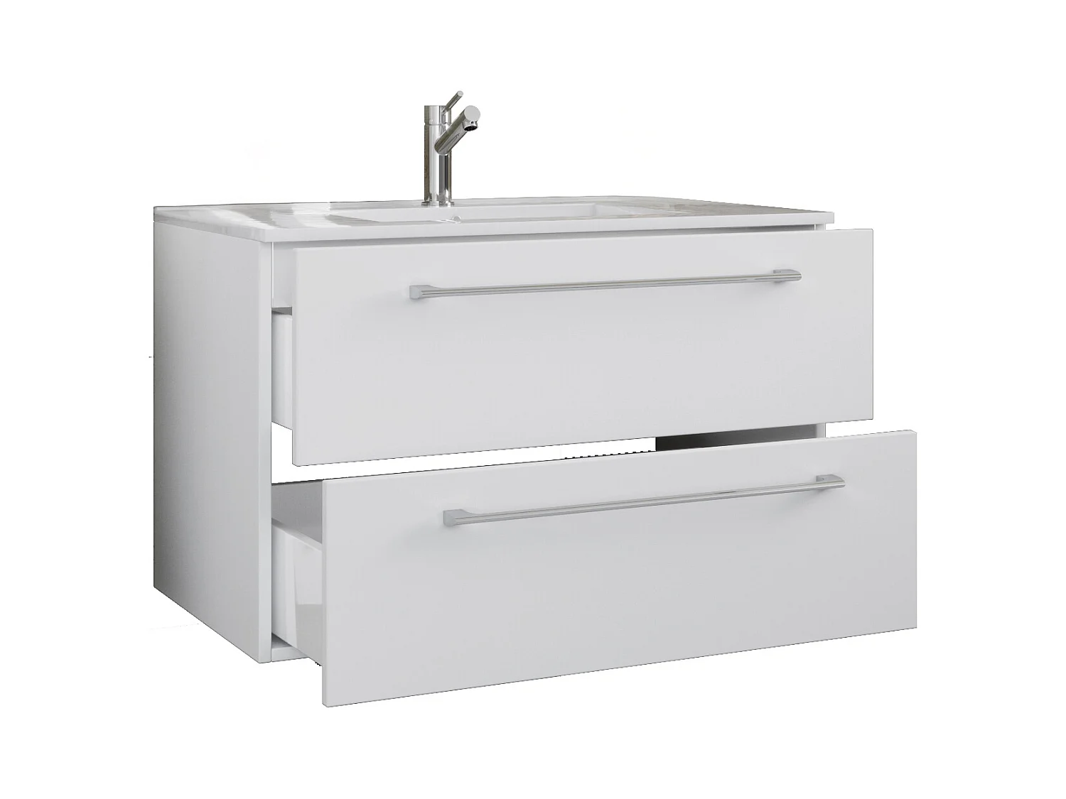 Bathroom furniture washbasin Badinos White H. 52 x W. 60 x D. 46 cm