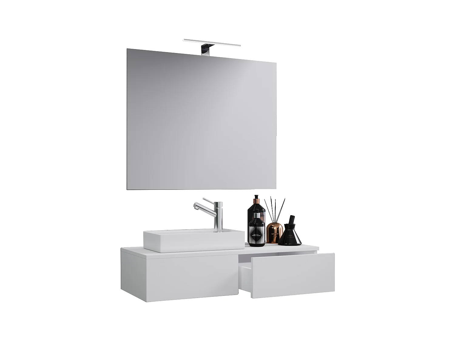 Bathroom furniture washbasin Gudas White H. 70 x 85 x D. 35 cm