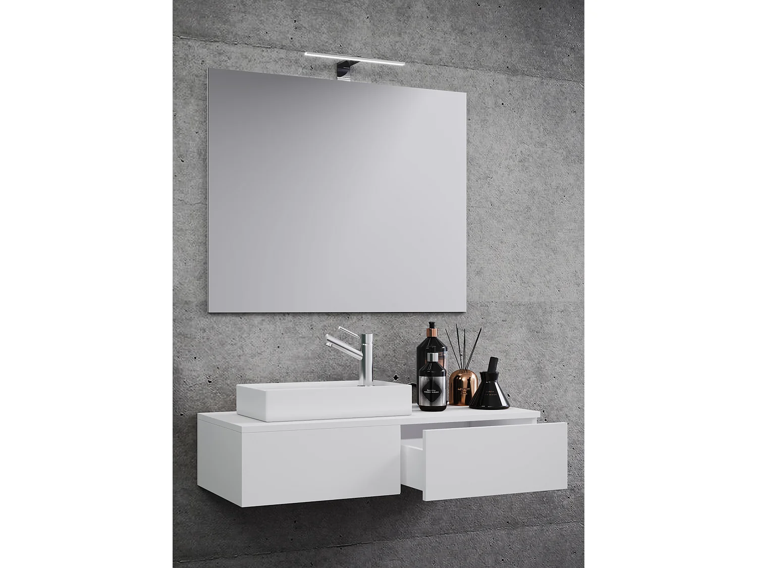 Bathroom furniture washbasin Gudas White H. 70 x 85 x D. 35 cm
