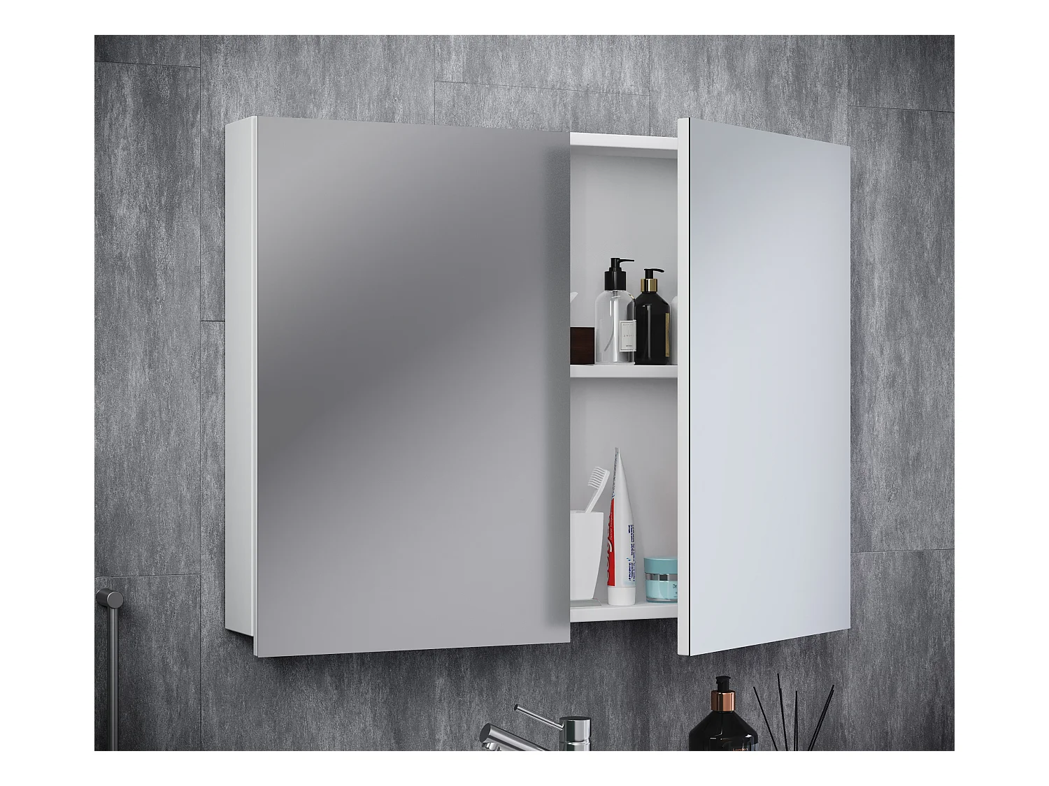 Spiegelschrank Spiegel Badezimmer Badinos 60x80 cm