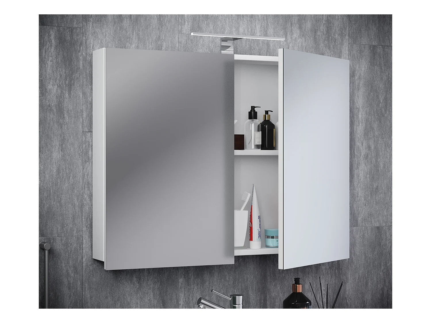 Spiegelschrank Spiegel Badezimmer Badinos 60x80 cm