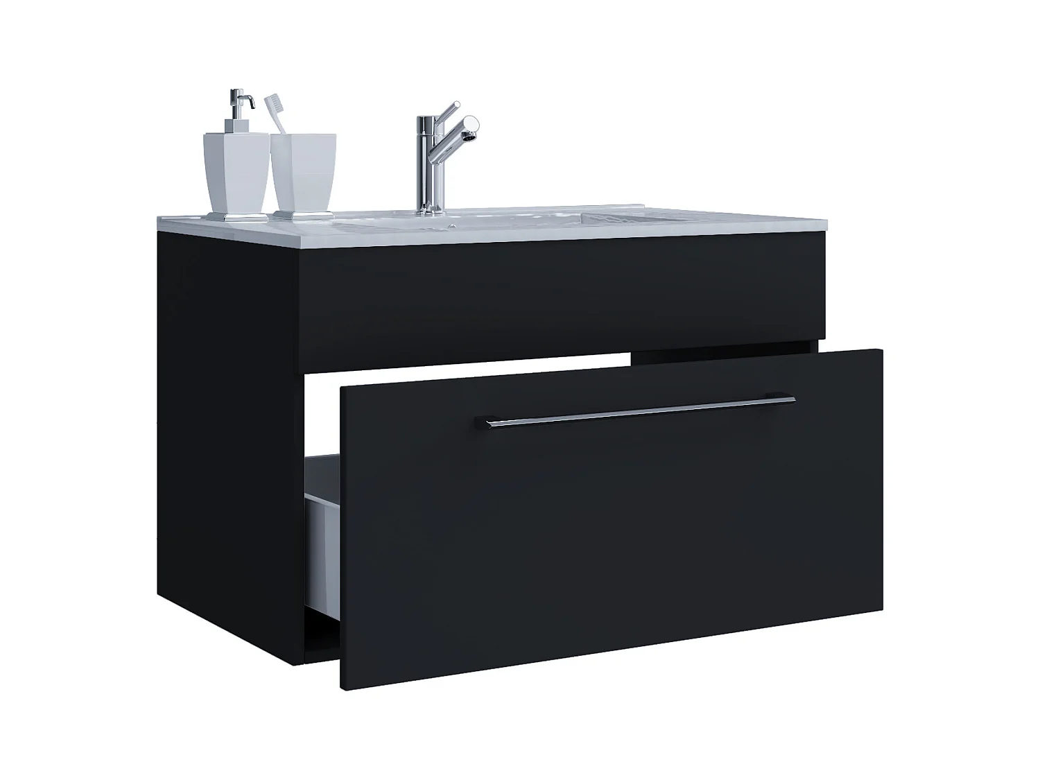 Bathroom furniture washbasin Badinos Black H. 50 x W. 60 x D. 46 cm