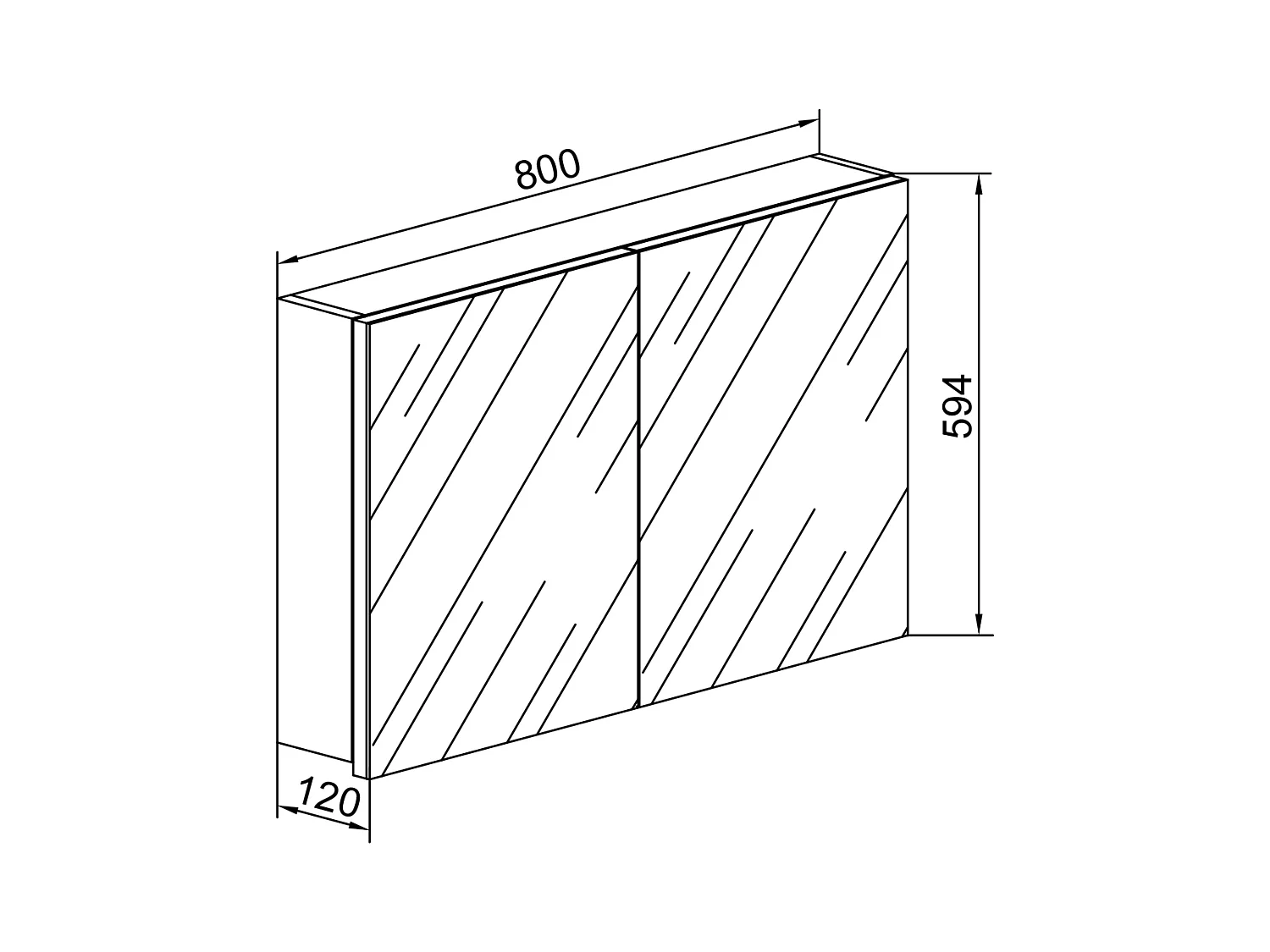Spiegelschrank Spiegel Badezimmer Badinos 60x80 cm