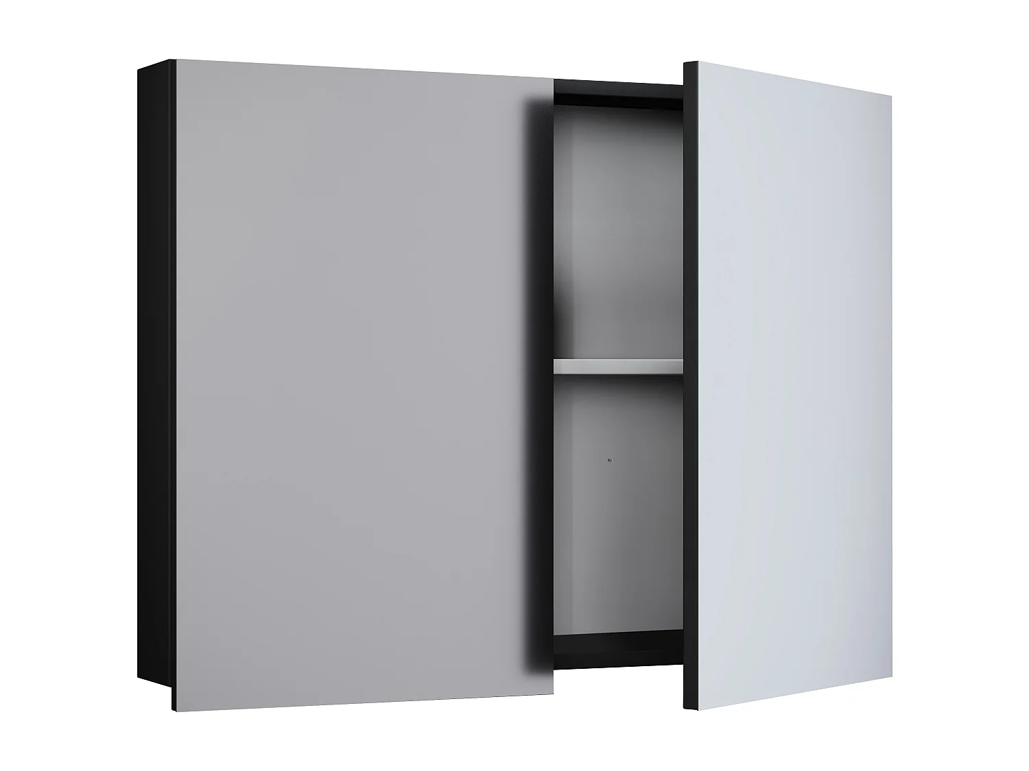 Bathroom furniture Mirror cabinet Badinos Black H. 60 x W. 80 x D. 12 cm